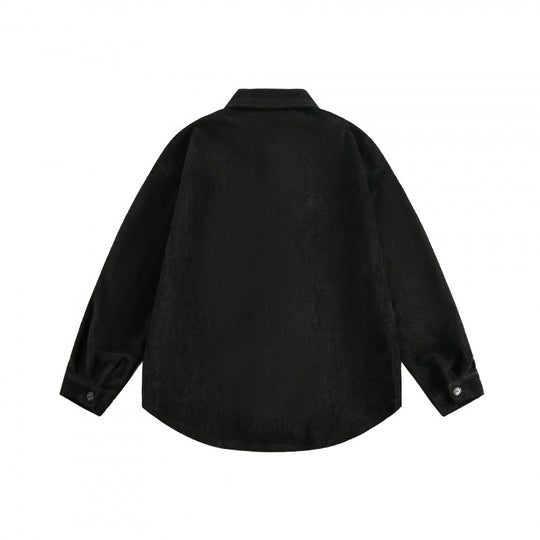 Unisex Oversize Samt-Hemdjacke mit Brusttasche und durchgehender Knopfleiste Nord Taschen