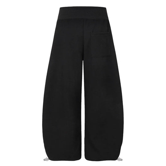 Damen Culotte-Loungehose mit hohem Rippbund, vorderer Zierknopfleiste und verstellbarem Saum Nord Taschen