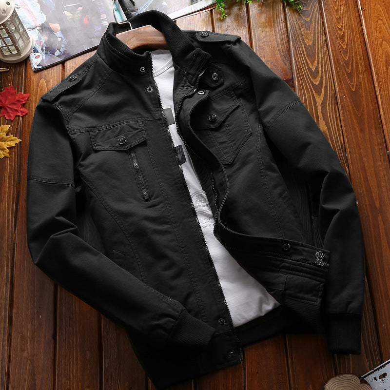 Herren  leichtgewichtige Canvas-Utility-Jacke mit gesteppter Innenfütterung, verdecktem Zweiwege-Reißverschluss und elastischen Bündchen Nord Taschen