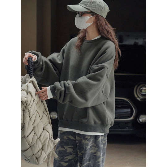 Damen Oversized Sweatshirt mit Rundhalsausschnitt und Relaxed Fit Nord Taschen