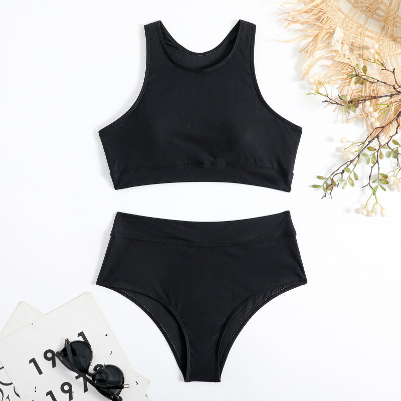 Damen Bikini-Set mit hohem Bund und sportlichem Oberteil Nord Taschen
