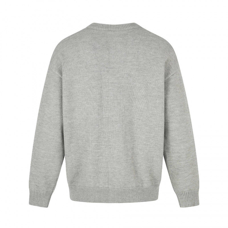 Unisex Boxy-Strickcardigan mit Rundhalsausschnitt und durchgehender Knopfleiste Nord Taschen