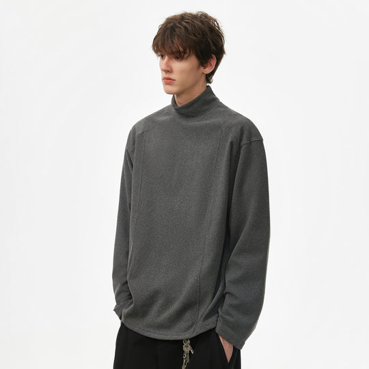 Herren Oversize Rollkragenpullover aus weichem Baumwoll‑Mix mit Raglanärmeln Nord Taschen