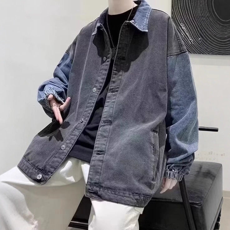 Herren Lässige Oversized Jeansjacke Nord Taschen
