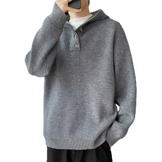 Herren Gemütlicher Hoodie mit Knopfdetails und Rippenstruktur Nord Taschen