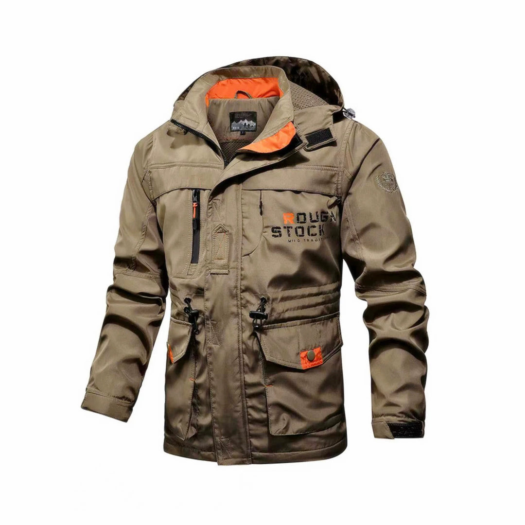 Herren Utility-Fieldparka mit Kapuze, Multifunktions-Taschen und verstellbarem Taillenzug Nord Taschen