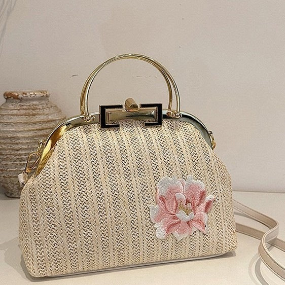 Damen modische Handtasche mit floralem Stickdesign Nord Taschen
