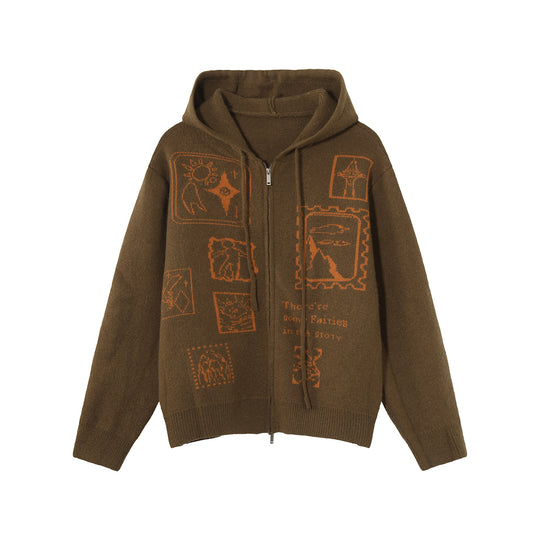 Herren Modischer Kunstfaser-Hoodie mit Reißverschluss Nord Taschen