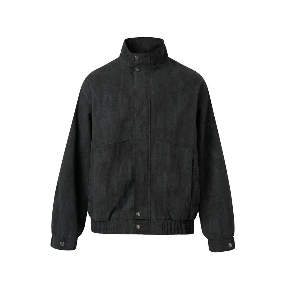 Unisex Kurzblouson im minimalistischen Workwear‑Look mit hohem Stehkragen und Druckknopfverschluss Nord Taschen