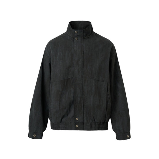 Unisex Kurzblouson im minimalistischen Workwear‑Look mit hohem Stehkragen und Druckknopfverschluss Nord Taschen