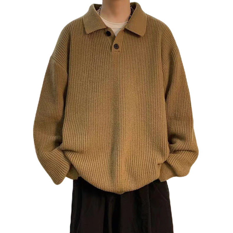 Damen Bequemer Grobstrickpullover mit Kragen Nord Taschen