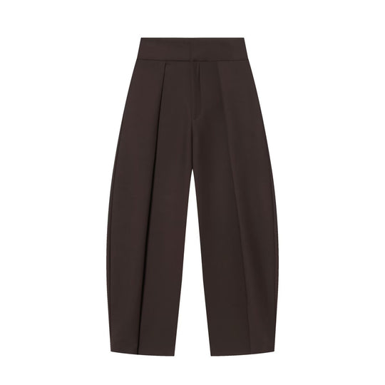 Damen Hochtaillierte Plissée-Hose mit weitem Bein und markanten Vorderfalten Nord Taschen