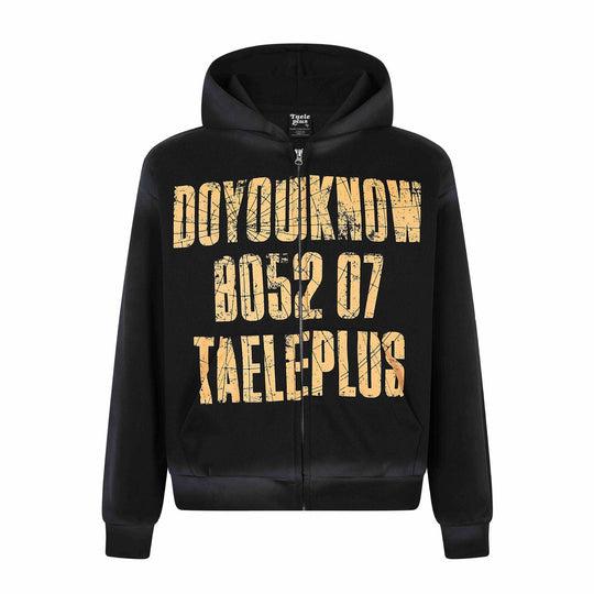Unisex Kapuzenjacke mit durchgehendem Reißverschluss, großem Typo‑Print und Kängurutasche Nord Taschen