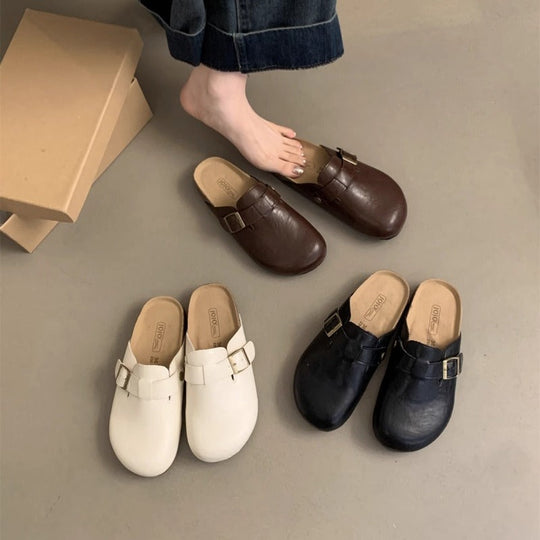 Damen Clogs mit bequemem Fußbett und modischen Schnallenverzierungen Nord Taschen