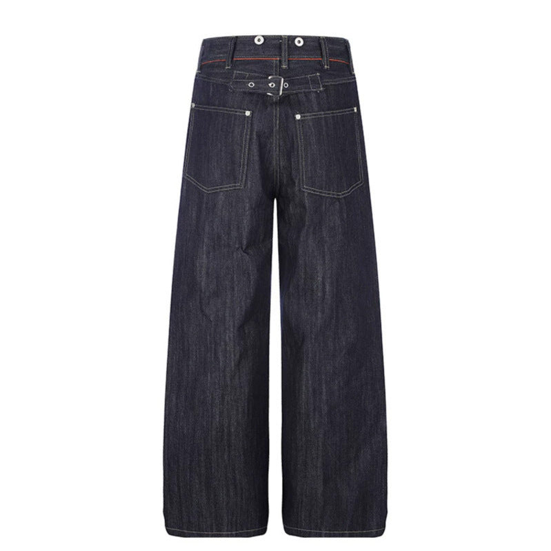 Damen Hochgeschnittene weite Denim-Palazzo-Jeans mit Five-Pocket-Schnitt Nord Taschen