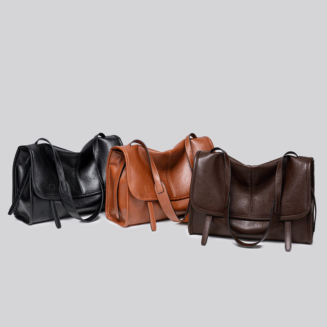 Damen Umhängetasche aus hochwertigem Kunstleder mit minimalistischer Frontklappe Nord Taschen