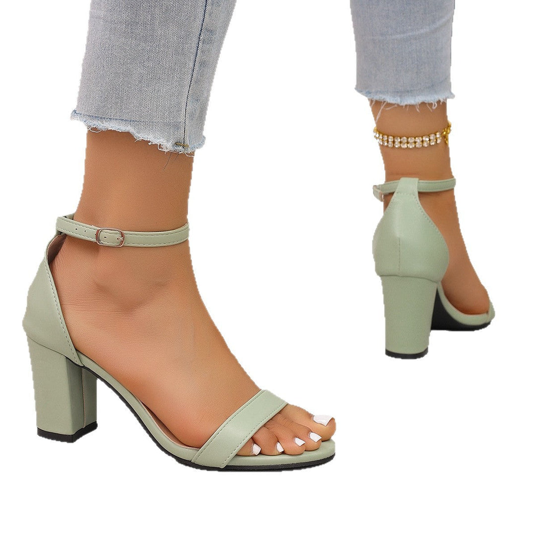 Damen elegante High-Heels mit ankle strap und komfortablem Blockabsatz