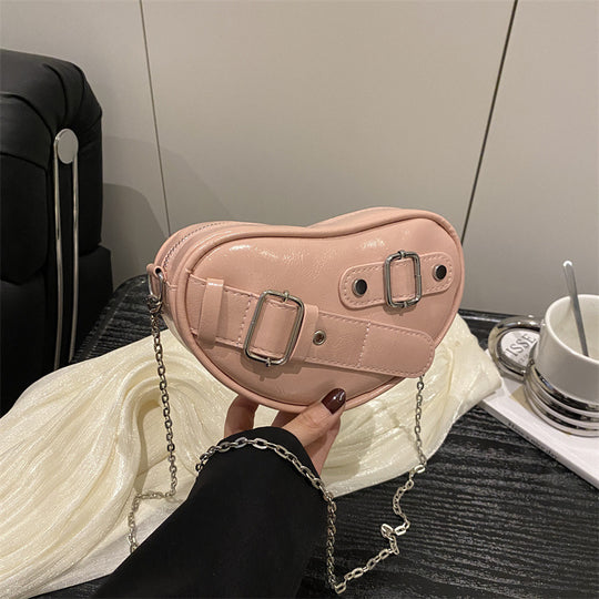 Damen modische Herz-Handtasche mit verstellbarem Kettenriemen Nord Taschen