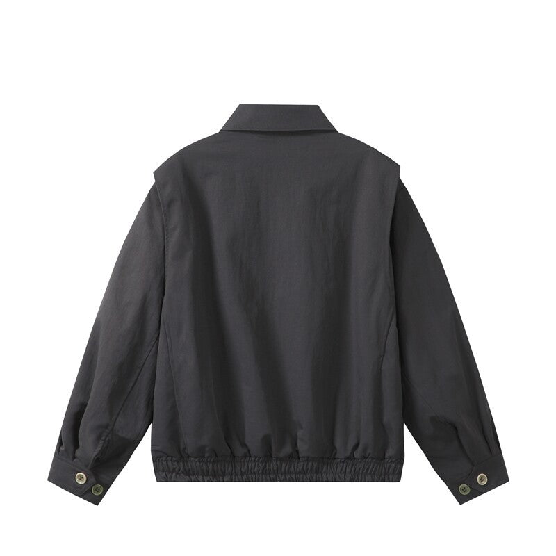 Unisex Leichte Oversize Übergangsjacke im Bomberstil mit Hemdkragen und elastischem Saum Nord Taschen