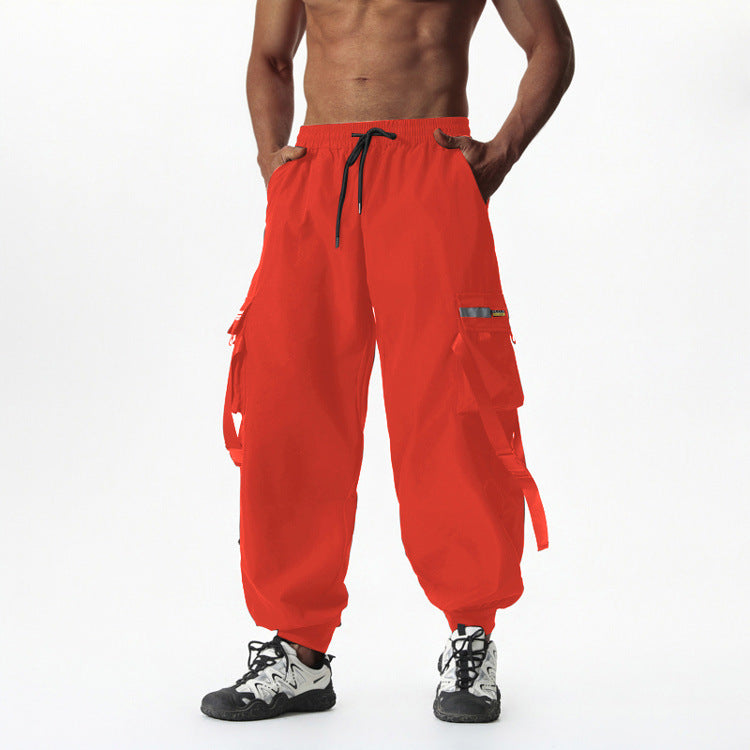 Herren Utility-Cargo-Jogginghose mit Tunnelzug, Beinschnallen & Mehrfachtaschen Nord Taschen