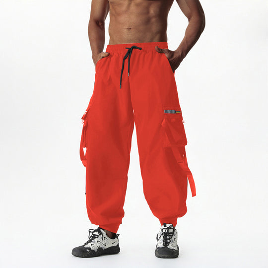 Herren Utility-Cargo-Jogginghose mit Tunnelzug, Beinschnallen & Mehrfachtaschen Nord Taschen