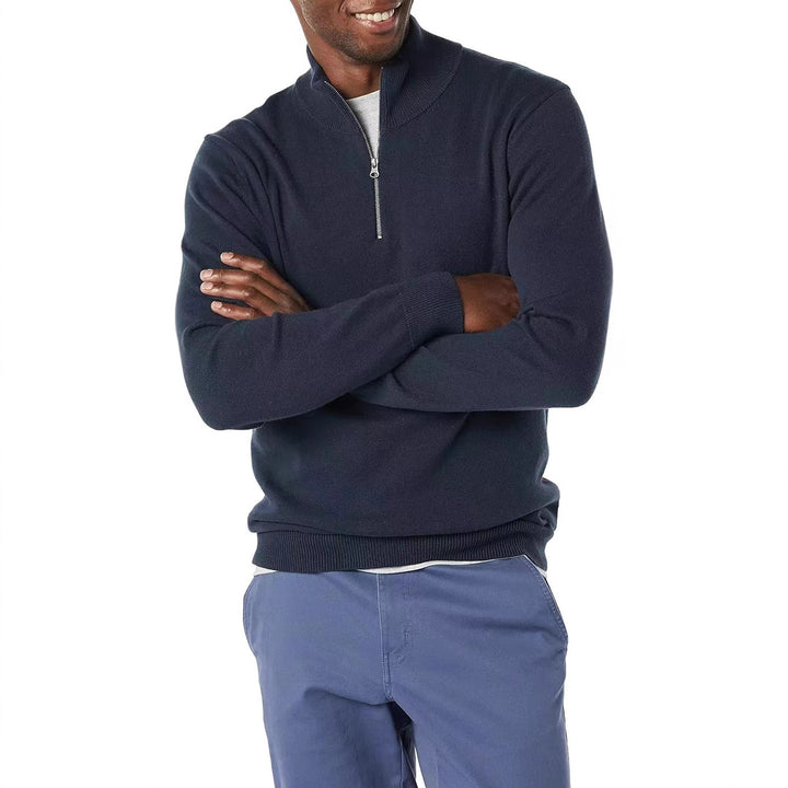 Eleganter Merino Komfort Pullover Damen Reißverschluss Moderne Strickware