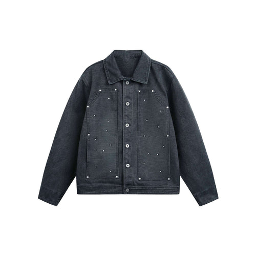 Unisex Kurz geschnittene Jeansjacke im Boxy‑Cut mit Pattentaschen und Used‑Effekt Nord Taschen