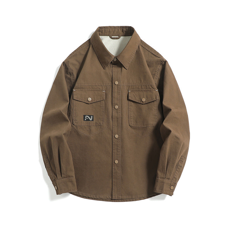 Herren Overshirt-Jacke im Workwear-Stil mit aufgesetzten Brusttaschen und Druckknopfverschluss Nord Taschen