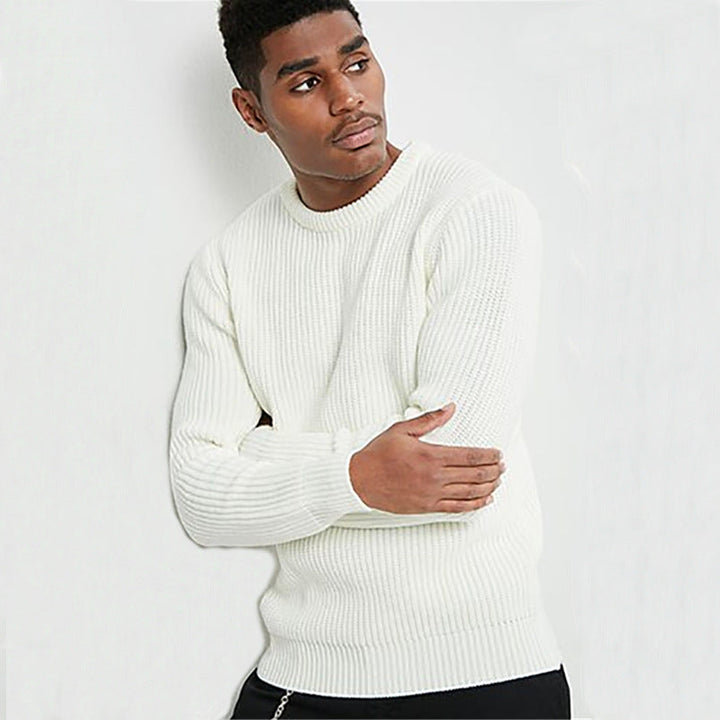 Herren Grobstrickpullover mit strukturiertem Rippdesign und lässiger Passform