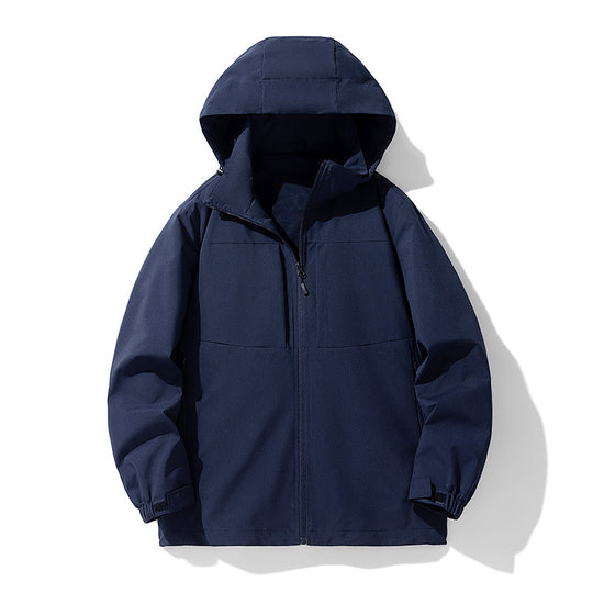 Herren Wasserabweisende Softshell-Outdoorjacke mit Kapuze, atmungsaktivem Netzfutter und verdecktem Reißverschluss Nord Taschen