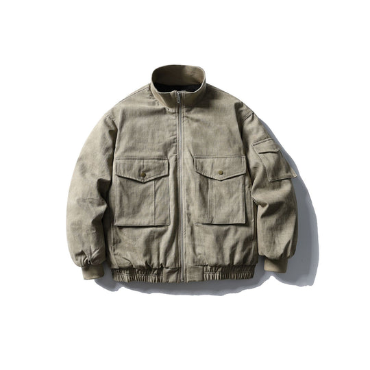 Herren Boxy Utility-Blousonjacke mit Stehkragen, Cargo-Ärmel und aufgesetzten Pattentaschen Nord Taschen