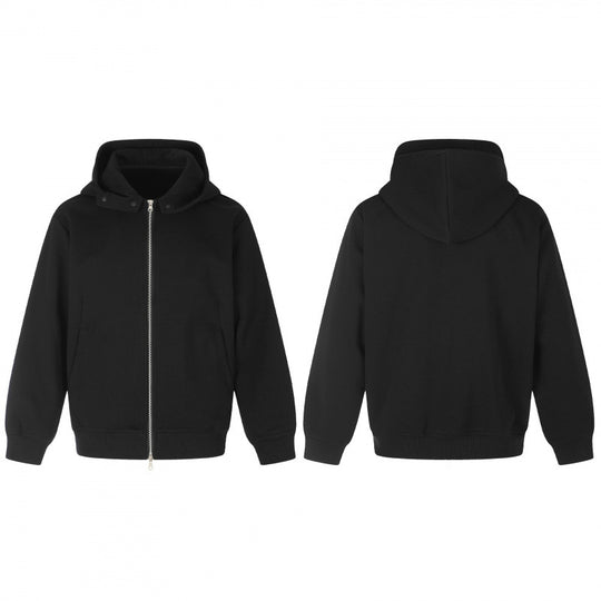 Unisex Boxy-Kapuzenjacke im Minimalstil mit Zwei-Wege-Metallreißverschluss und verdeckten Seitennahttaschen Nord Taschen