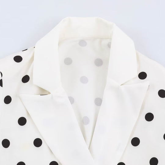 Damen Midilanger Mantel mit Polka‑Dot‑Print, Doppelreiher und Schalkragen Nord Taschen