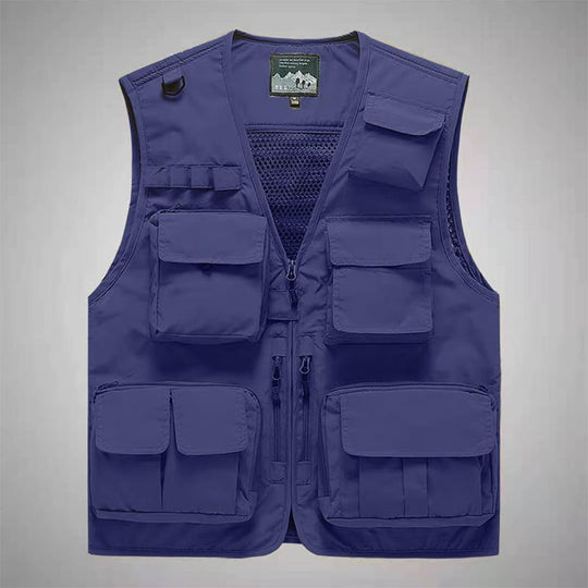 Herren multifunktionale Utility‑Weste mit vielen Taschen und Mesh‑Rücken Nord Taschen