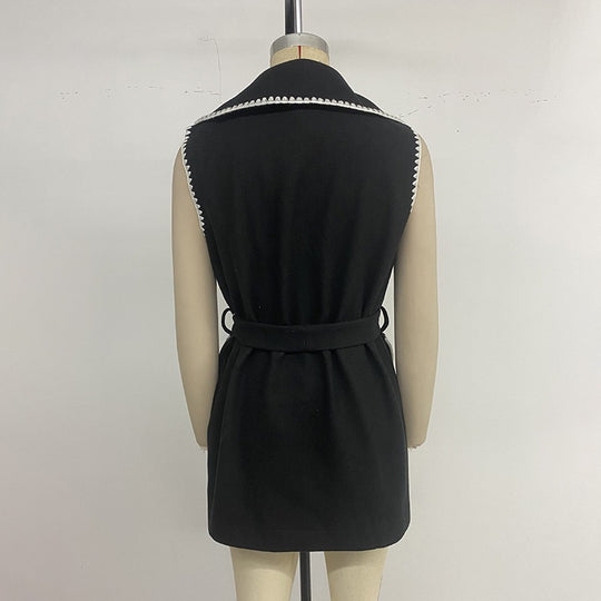 Damen Eleganter Wickel-Cardigan mit Gürtel Nord Taschen