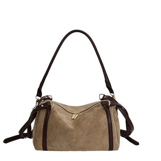Damen Schultertasche aus weichem Wildleder mit eleganten Details Nord Taschen