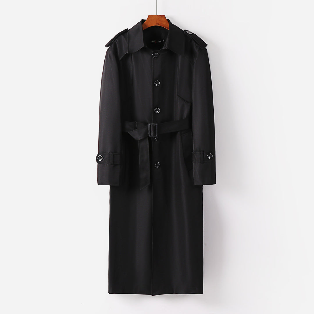Damen Langer klassischer Trenchcoat mit Schulterpatten, Knopfverschluss und verstellbaren Manschetten Nord Taschen