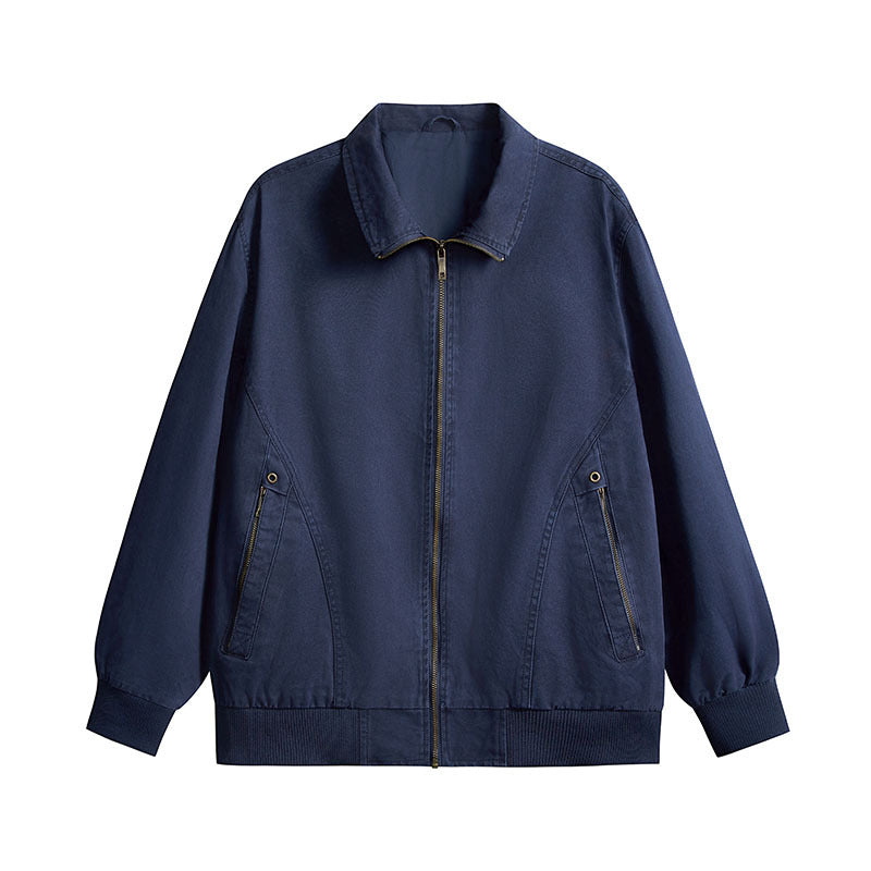 Herren leichte Baumwoll-Twill Übergangsjacke mit Reißverschluss und Ballonärmeln Nord Taschen