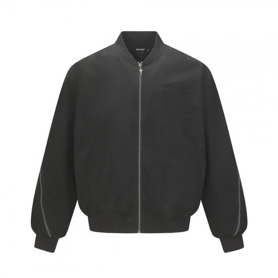 Unisex Boxy-Bomberjacke mit durchgehendem Reißverschluss, geripptem Saum und Brust‑Welttasche Nord Taschen
