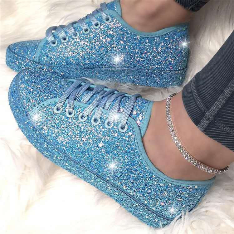 Damen Glitzernde Sneaker mit atmungsaktiver Sohle und zusätzlichem Komfort