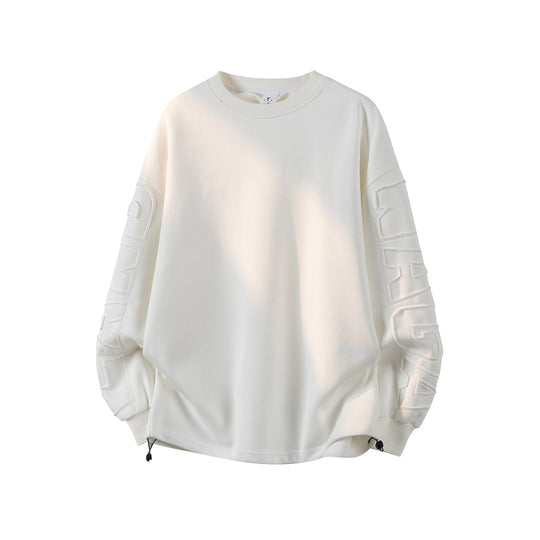Damen Oversize-Sweatshirt mit gesticktem Schriftzug, abgerundetem Saum & überschnittener Schulter Nord Taschen