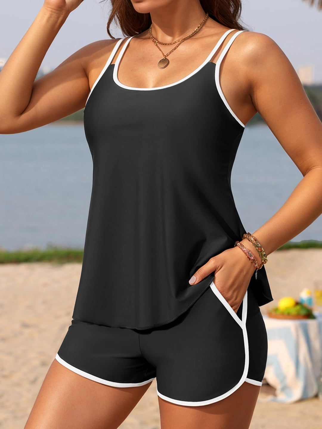 DamenSportliches Tankini-Set mit praktischen Shorts und verstellbaren Trägern Nord Taschen