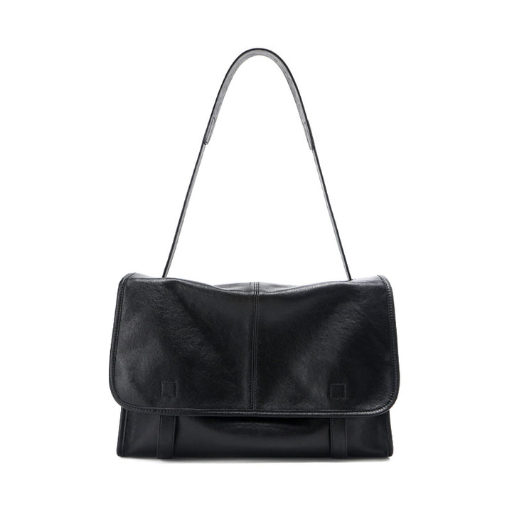 Damen Ledertasche mit Klappenverschluss und verstellbarem Schulterriemen Nord Taschen
