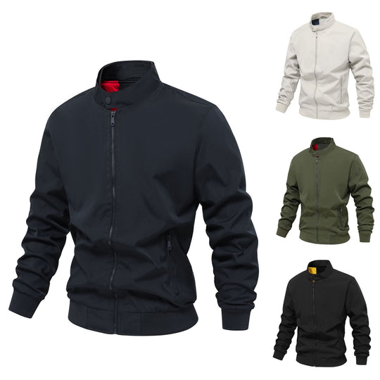 Herren Leichter Nylon-Bomber mit Rippbündchen Stehkragen und atmungsaktivem Meshfutter Nord Taschen