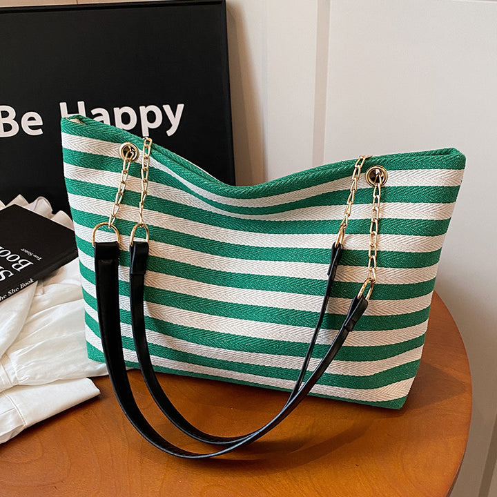 Damen große Strandtasche mit modernem Streifen Design Nord Taschen