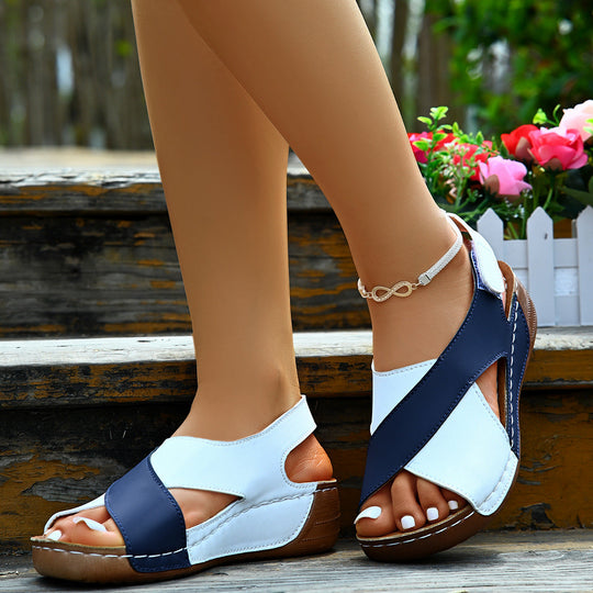 Damen Bequeme Sandalen mit geflochtenem Riemen und bequemem Fußbett