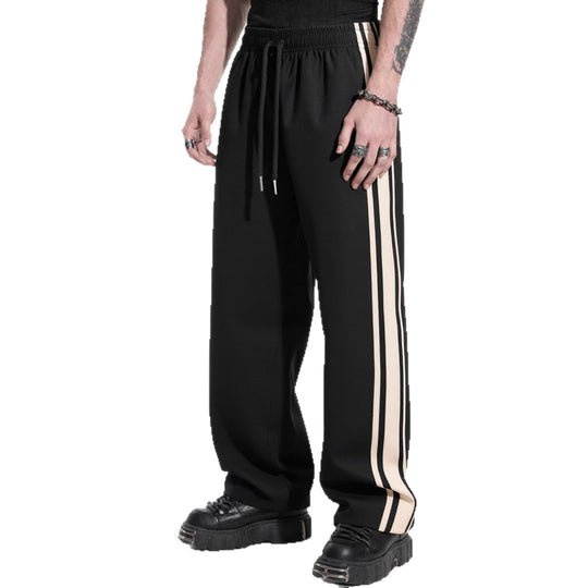 Herren Weite Trainingshose mit elastischem Tunnelzugbund, seitlichem Kontraststreifen & lockerem Baggy‑Schnitt Nord Taschen
