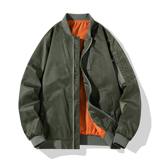 Herren Piloten-Bomberjacke im Military-Look mit kontrastierendem Innenfutter, Ärmeltasche und gerippten Bündchen Nord Taschen