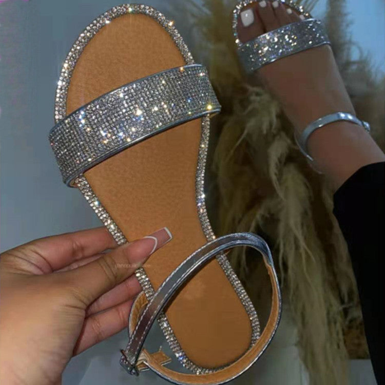 Damen Glamouröse Sandalen mit funkelnden Strassverzierungen und komfortablem Fußbett