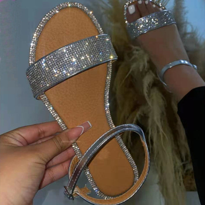 Damen Glamouröse Sandalen mit funkelnden Strassverzierungen und komfortablem Fußbett
